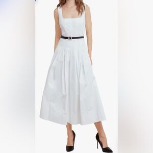 Elegant White A-Line Skirt with Belt